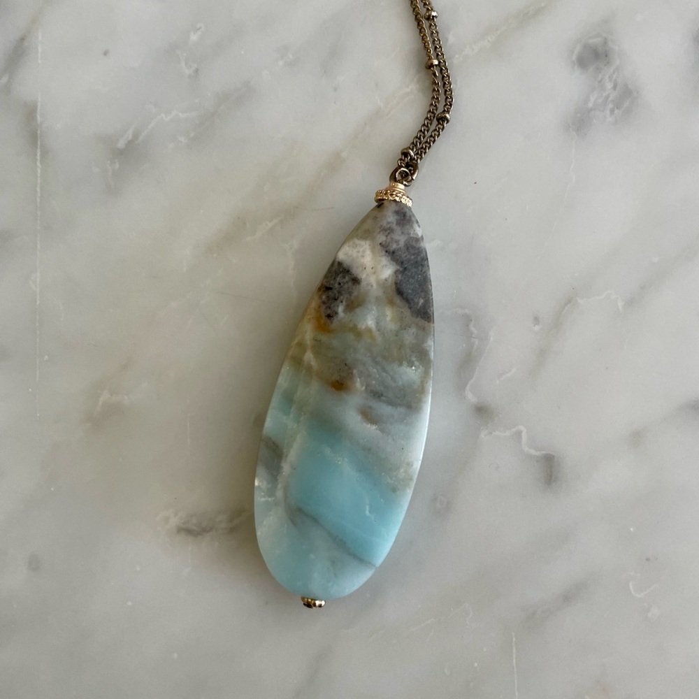 Oceanic Hues Stone Pendant Necklace